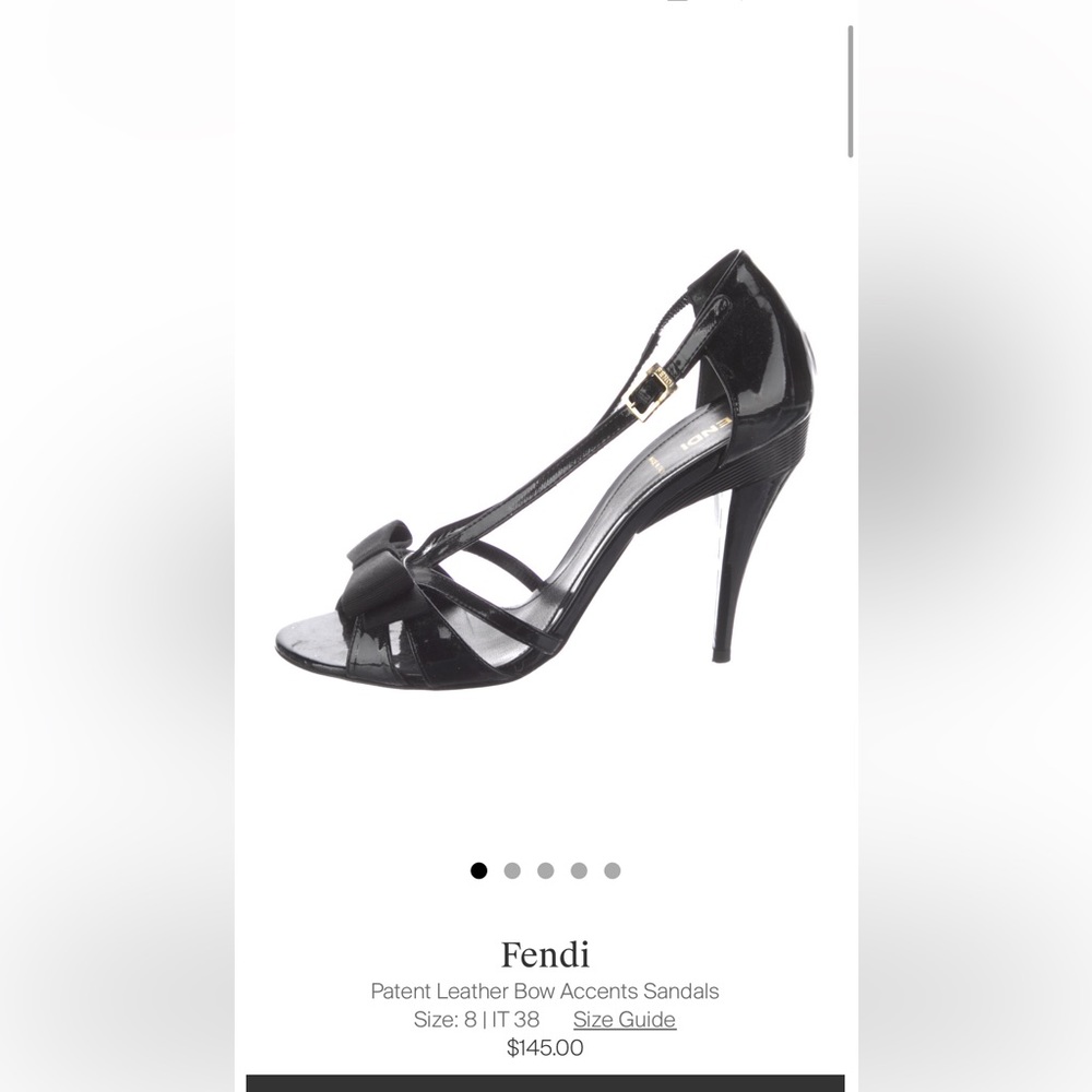 Fendi patent leather bow accent sandals. slightly worn size 8